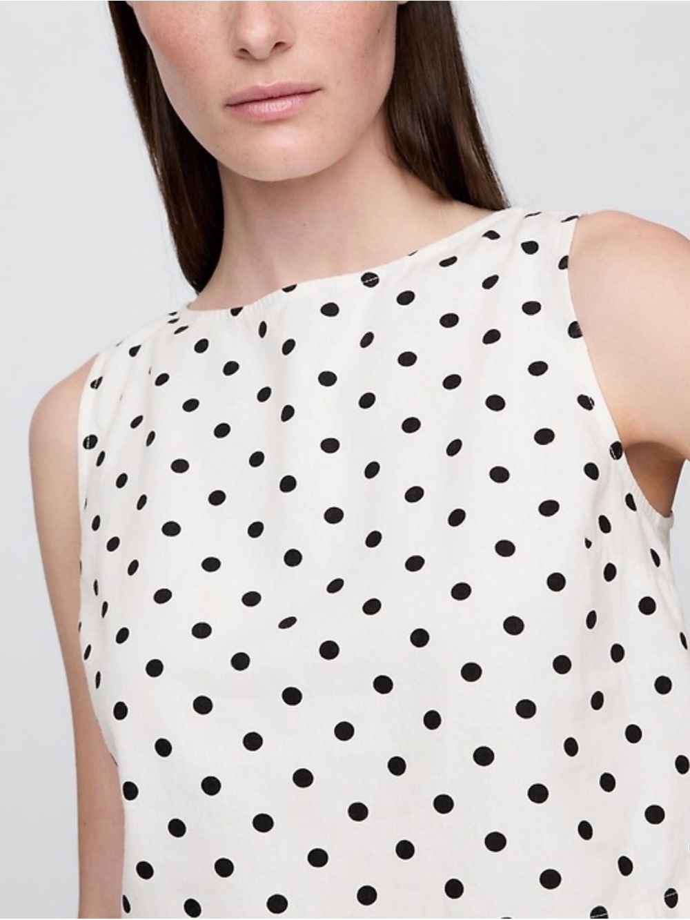 Ann Taylor White Sleeveless Polka Dot Camisole
